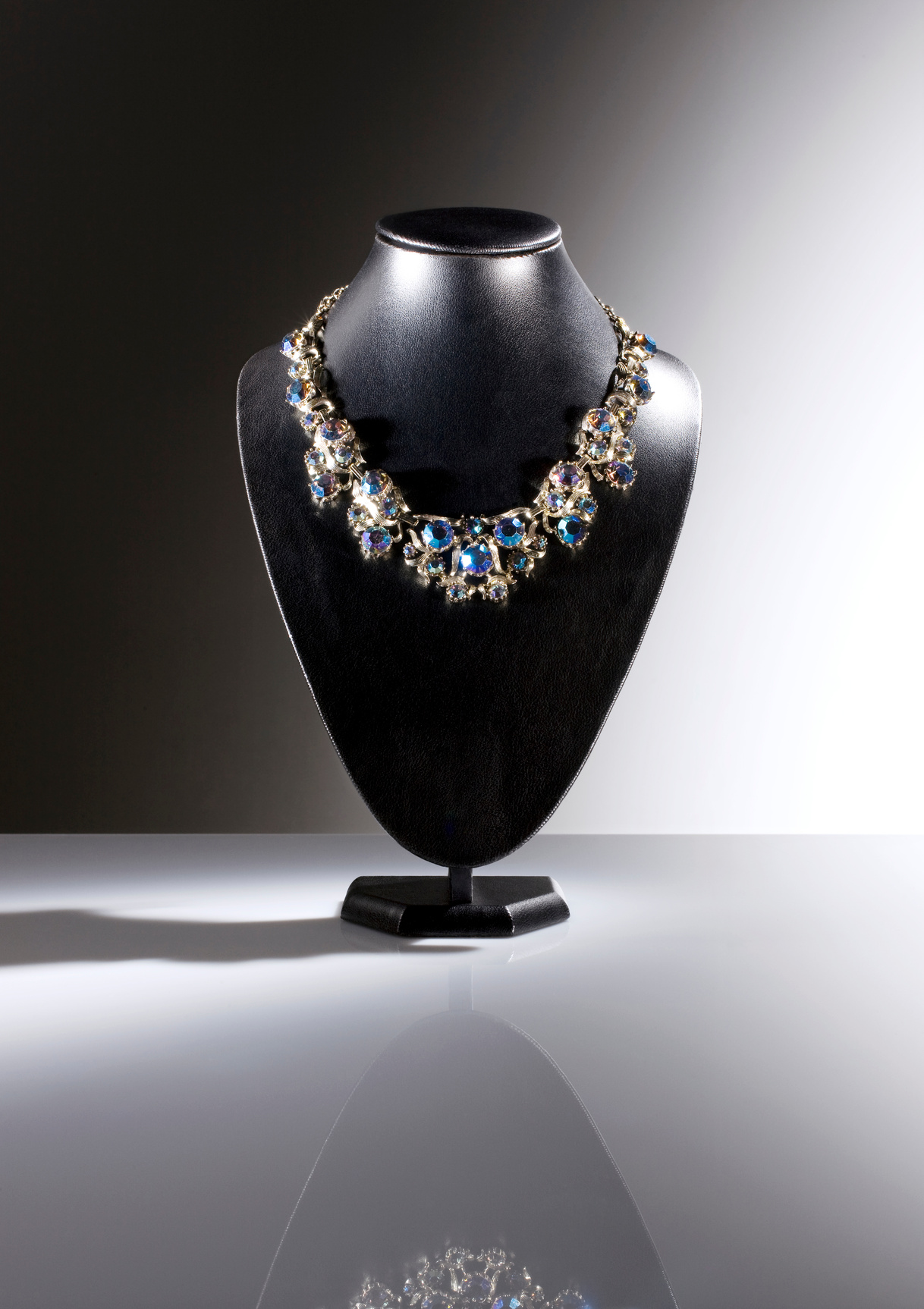 Jewelry diamond display on a dark background