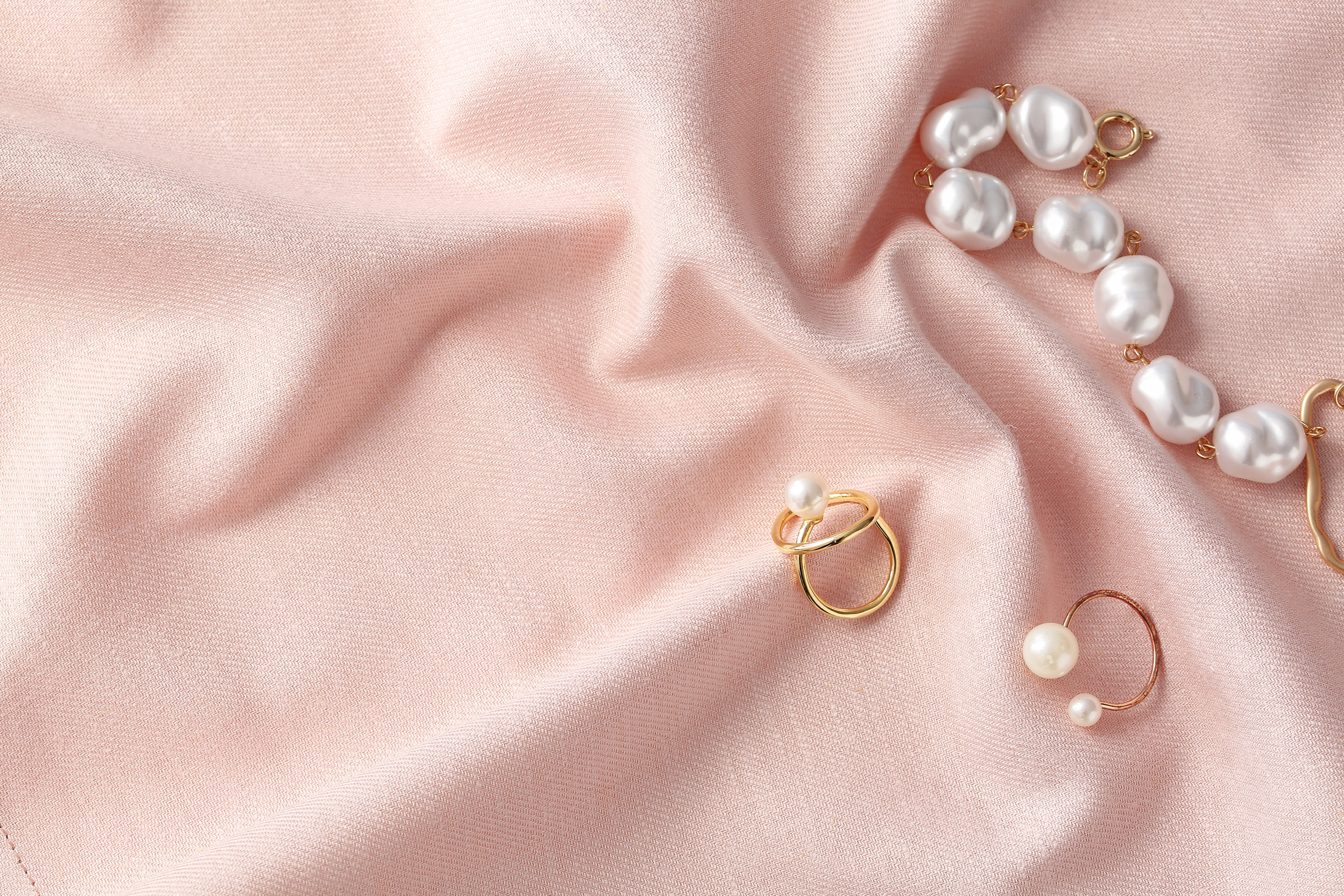 Beautiful Jewelry on Color Cloth